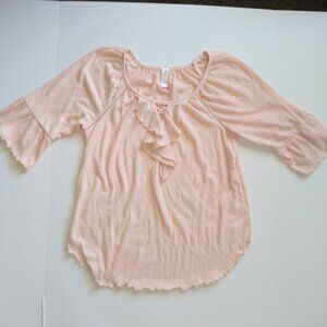 No Boundaries Pink Long Sleeve Blouse Junior Size Large